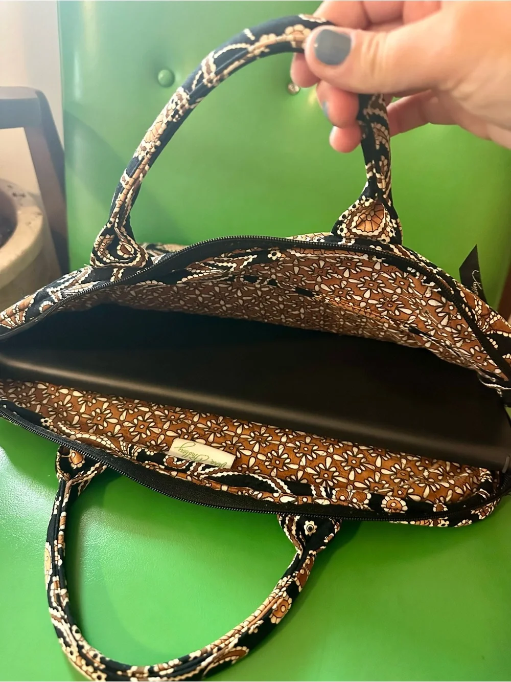 Vera Bradley Cafe Latte Pattern Laptop Bag